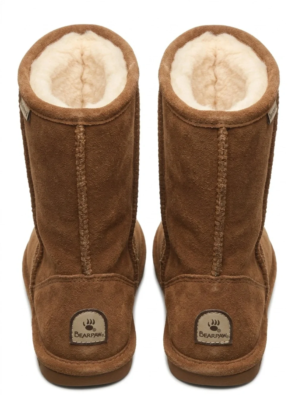 BearPaw Women's Shearling-Lined Suede Slip-On Boots - Chestnut